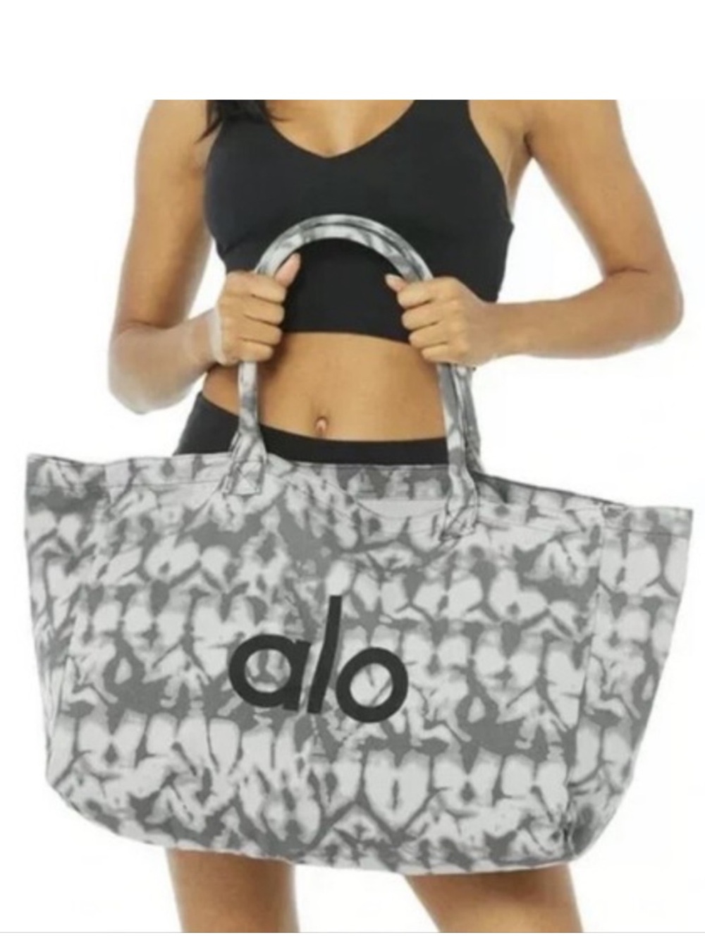 NWT ALO Yoga Gray Tie-Dye Tote Bag Gym Bag Travel Bag Yoga Bag - Picture 5 of 10